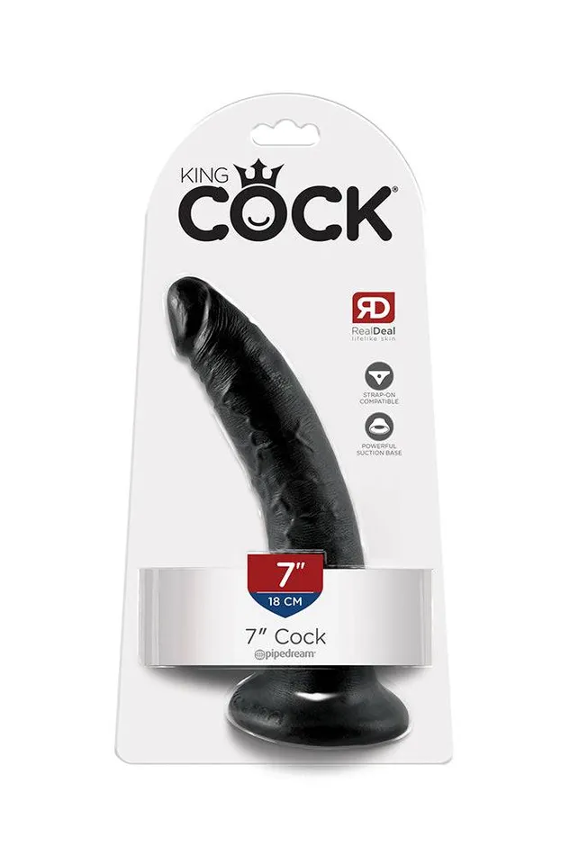 Dildos Pipedream King Cock Ultra Realistic Dildo 7 inch Black Pipedream