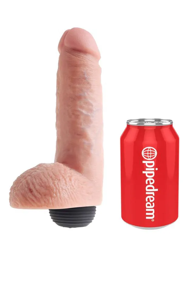 Dildos Pipedream Pipedream King Cock Squirting Realistic Cock with Balls 9 inch Beige