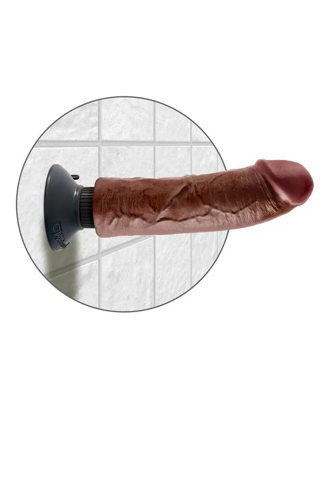 Dildos Pipedream Pipedream King Cock Vibrating Realistic Cock 8 inch Brown
