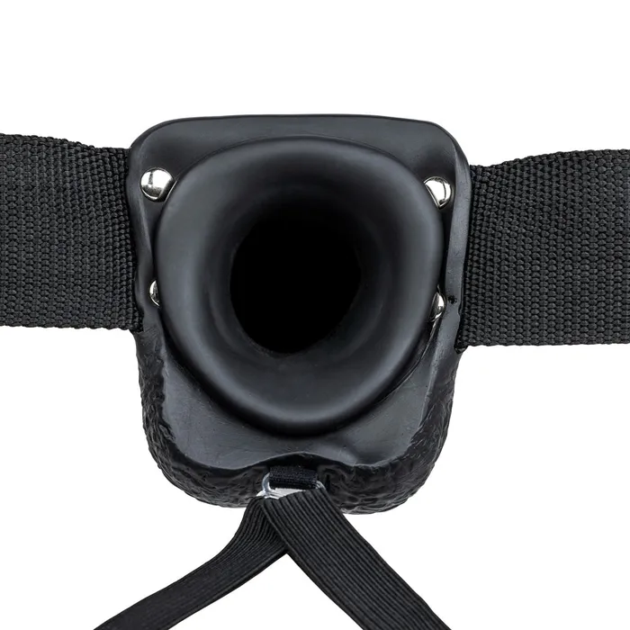 Dildos Shots Toys Shots Real Rock Hollow Strap On With Balls 7 Inch Black
