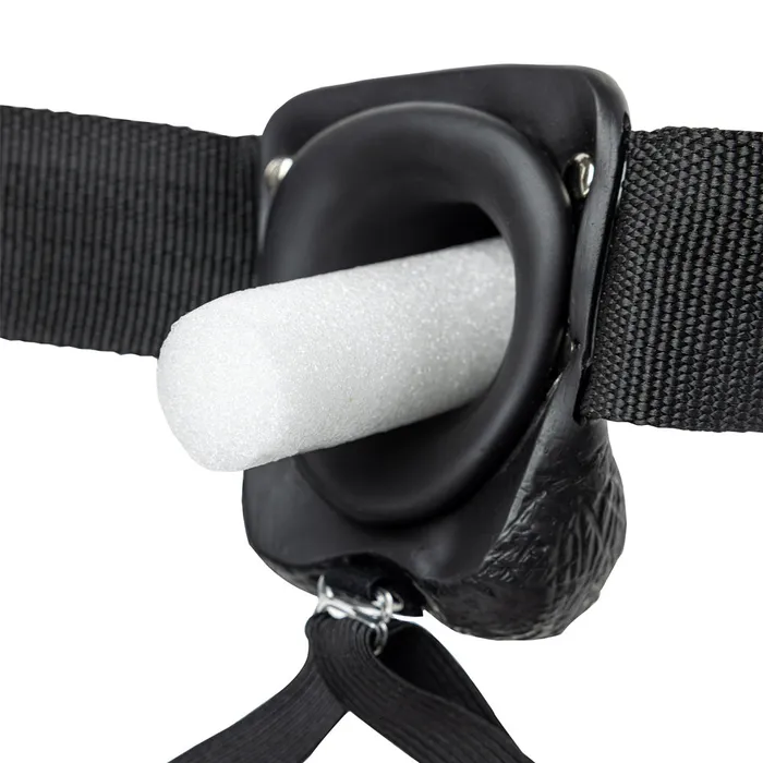 Dildos Shots Toys Shots Real Rock Hollow Strap On With Balls 7 Inch Black