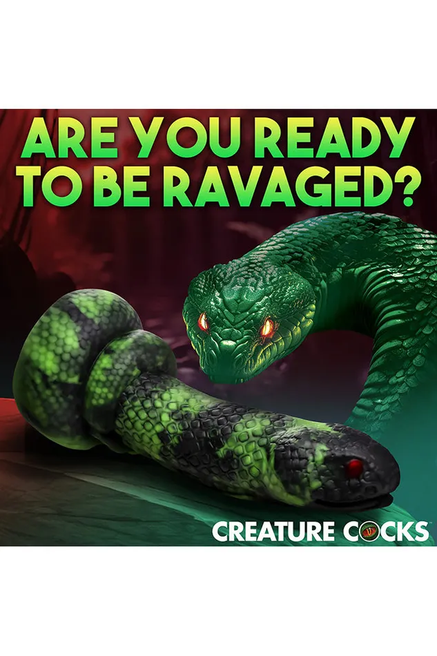 Dildos XR Brands XR Brands Creature Cocks Python Silicone Dildo GreenBlack