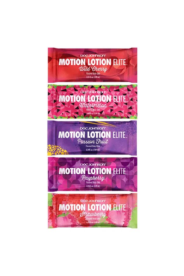 Doc Johnson Lubricants Doc Johnson Motion Lotion Elite Flavored Lubricant Singles Assorted