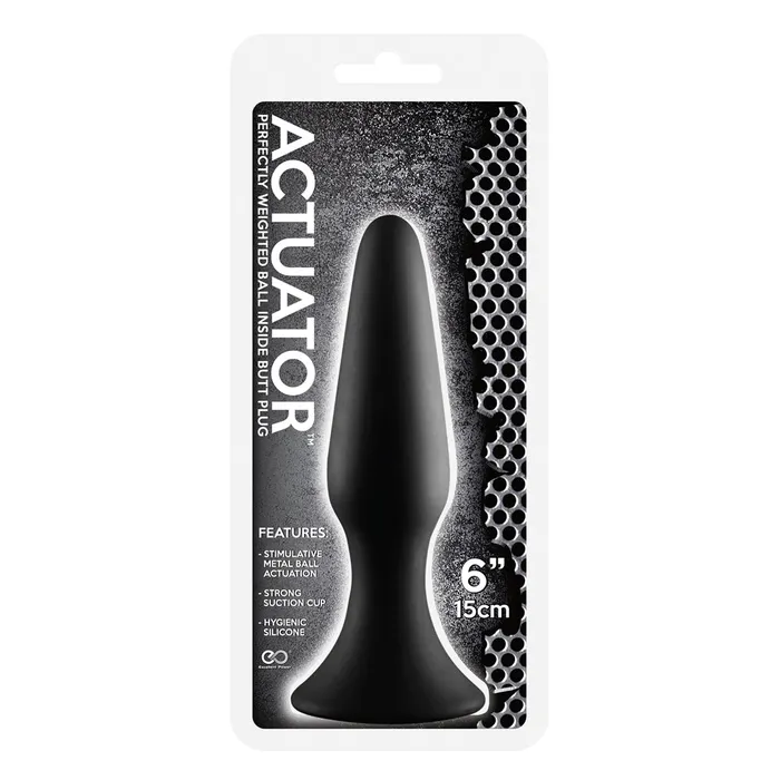 Excellent Power Anal Excellent Power Actuator Silicone Butt Plug Black