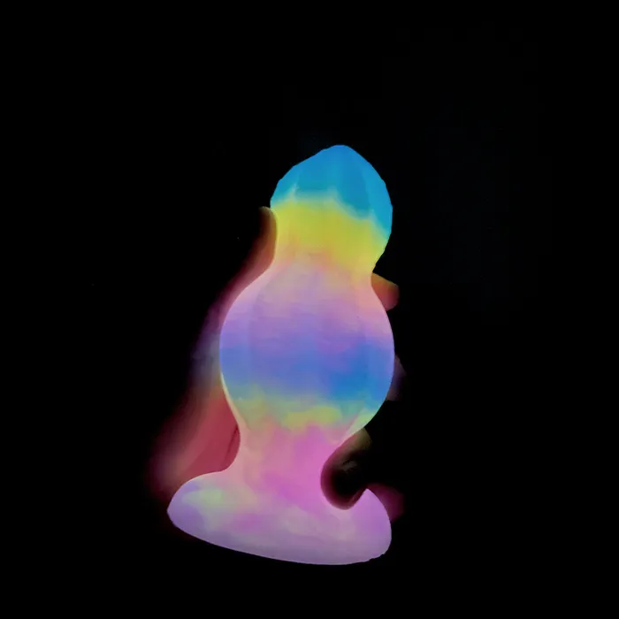 Fantasy Vortex Platinum Silicone Plug 56 Inch Glow In The Dark Platinum Silicone Series Anal