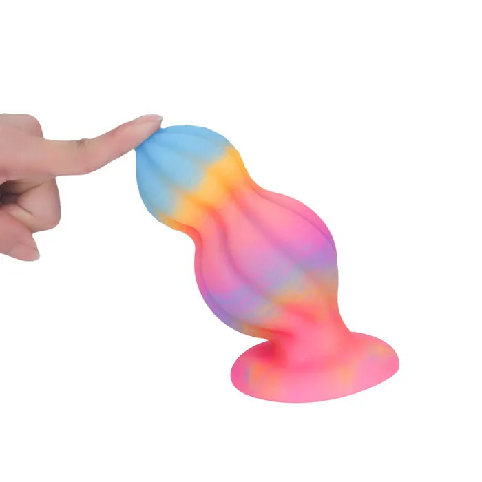 Fantasy Vortex Platinum Silicone Plug 56 Inch Glow In The Dark Platinum Silicone Series Anal