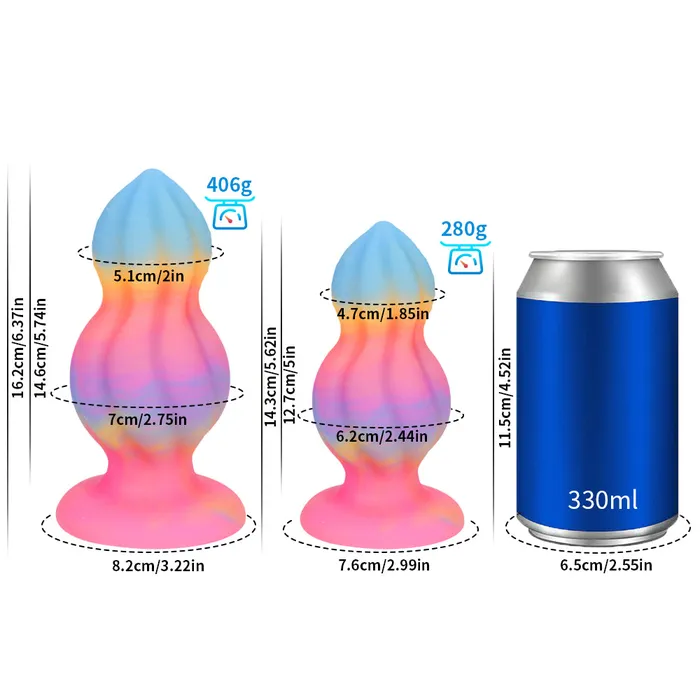 Fantasy Vortex Platinum Silicone Plug 56 Inch Glow In The Dark Platinum Silicone Series Anal
