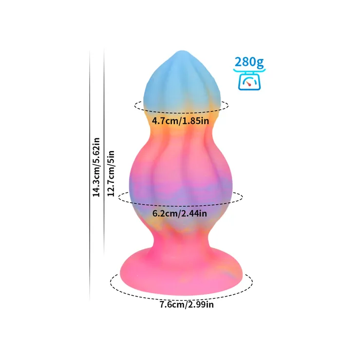 Fantasy Vortex Platinum Silicone Plug 56 Inch Glow In The Dark Platinum Silicone Series Anal