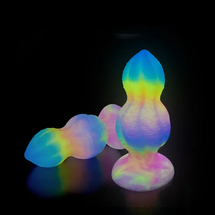 Fantasy Vortex Platinum Silicone Plug 56 Inch Glow In The Dark Platinum Silicone Series Anal