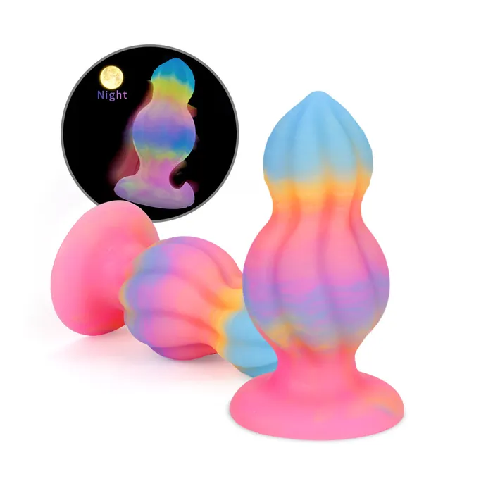 Fantasy Vortex Platinum Silicone Plug 56 Inch Glow In The Dark Platinum Silicone Series Anal