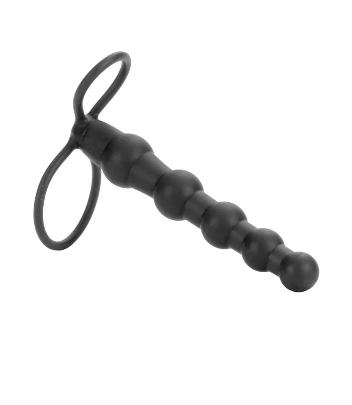 Female Sex Toys California Exotics Beaded Dual Penetrator StrapOn