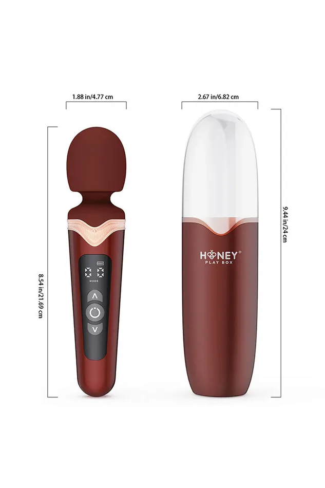 Female Sex Toys Honey Play Box Honey Play Box Stormi Heated Wand Massager With Protective Case Bordeaux