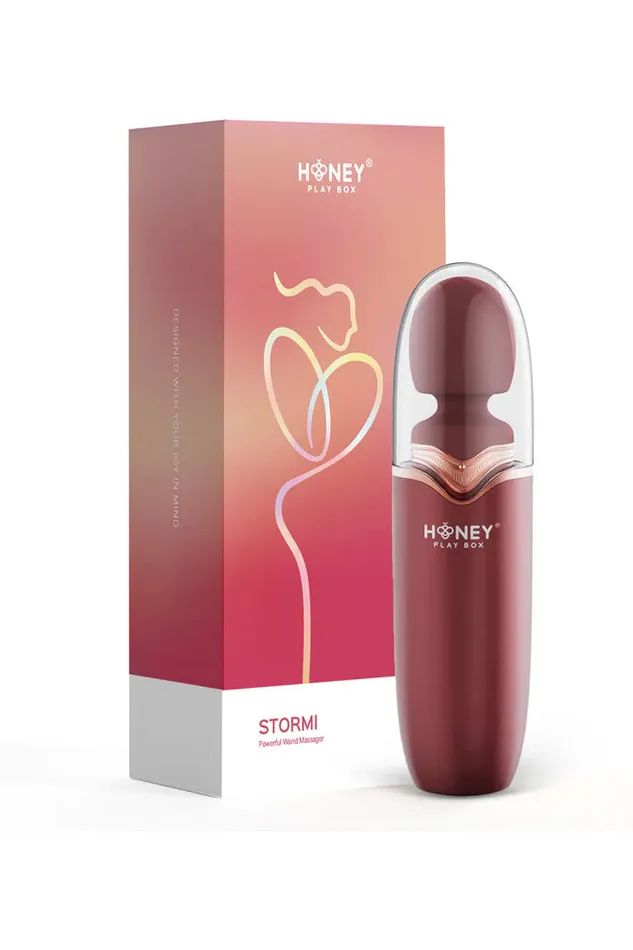 Female Sex Toys Honey Play Box Honey Play Box Stormi Heated Wand Massager With Protective Case Bordeaux