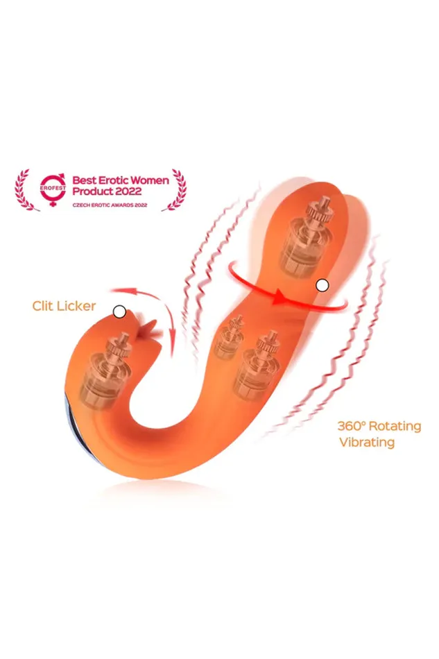 Female Sex Toys Honey Play Box Joi Pro Rotating Head GSpot Vibrator Clit Licker with Remote Control Orange Honey Play Box
