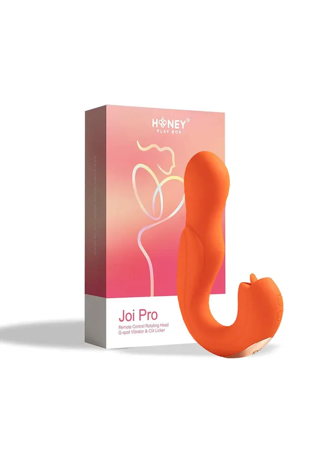 Female Sex Toys Honey Play Box Joi Pro Rotating Head GSpot Vibrator Clit Licker with Remote Control Orange Honey Play Box