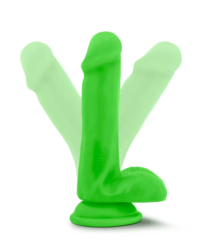 Female Sex Toys Neo Realistic Neon Green 6 With Testicles Blush
