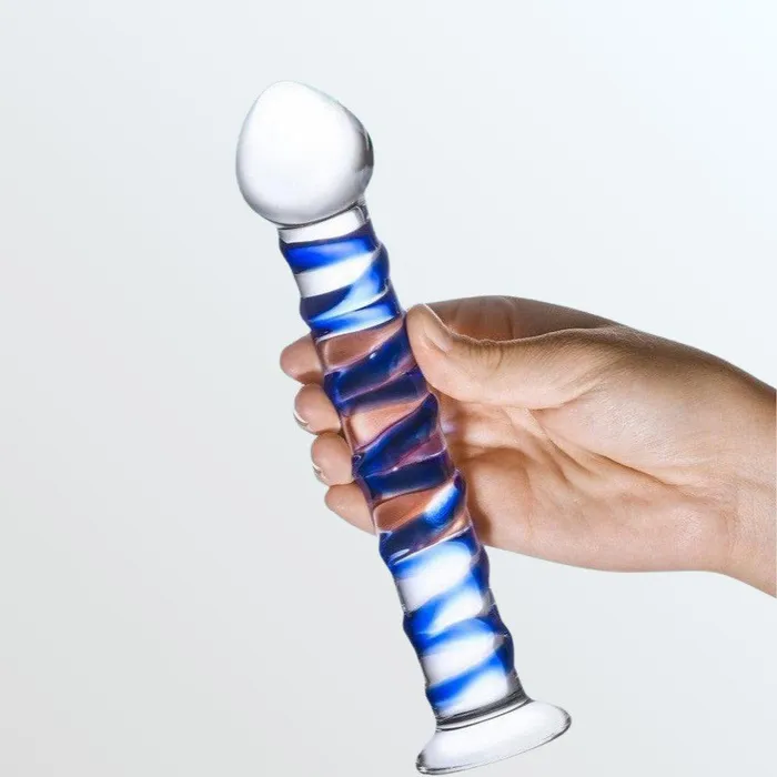 Gls Blue Spiral 75 Glass Dildo Gls Dildos