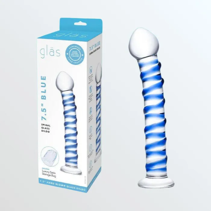 Gls Blue Spiral 75 Glass Dildo Gls Dildos
