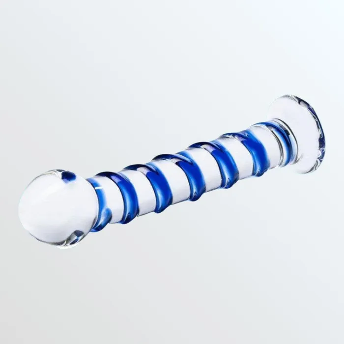 Gls Blue Spiral 75 Glass Dildo Gls Dildos