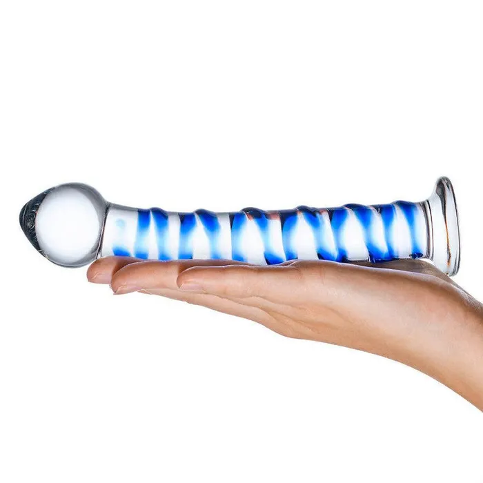 Gls Blue Spiral 75 Glass Dildo Gls Dildos