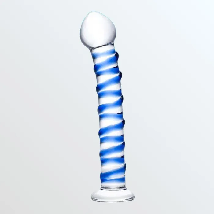 Gls Blue Spiral 75 Glass Dildo Gls Dildos