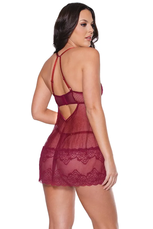 Male Sex Toys Coquette Coquette 22312 Babydoll Thong Merlot