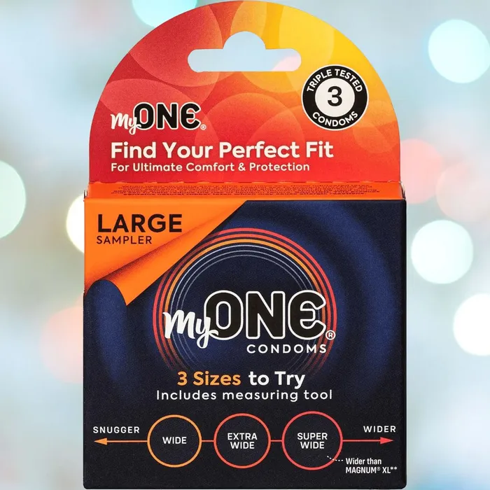 Male Sex Toys MyONE myONE Large Condom Sampler With FitKit Measuring Tool