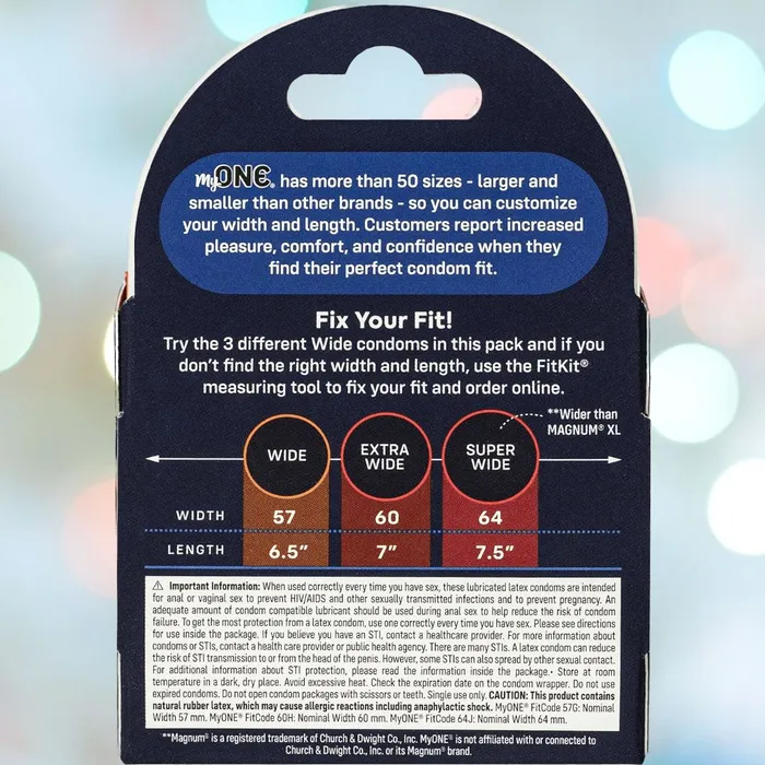 Male Sex Toys MyONE myONE Large Condom Sampler With FitKit Measuring Tool