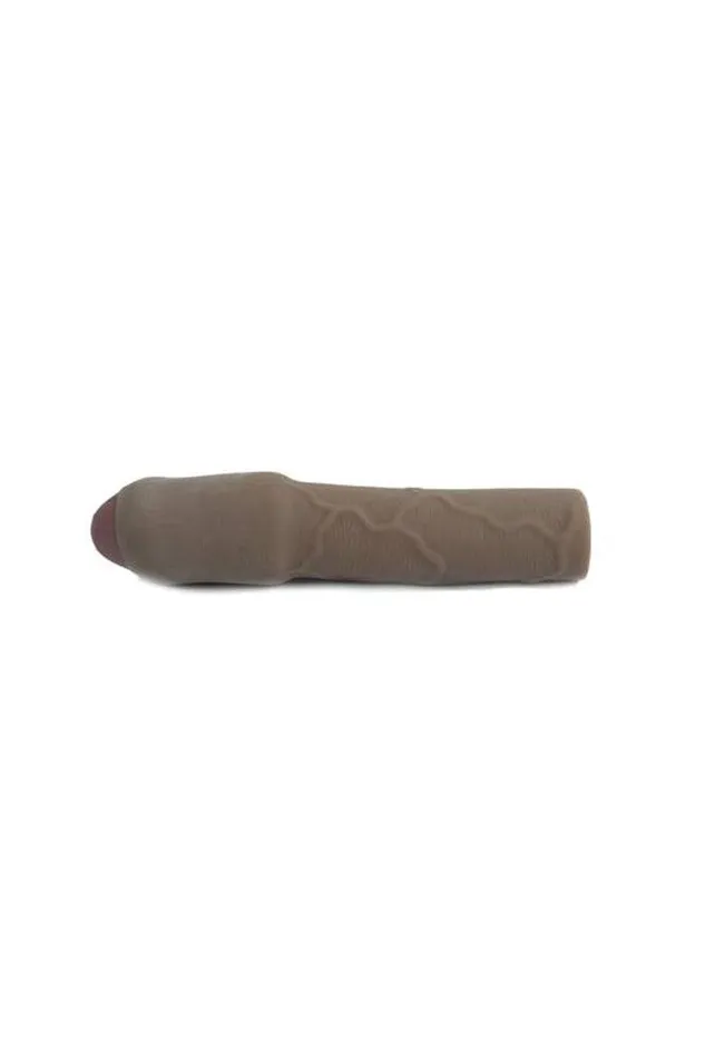 Male Sex Toys Topco Cyberskin 3 Inch Xtra Thick Uncut Penis Extension Dark Topco
