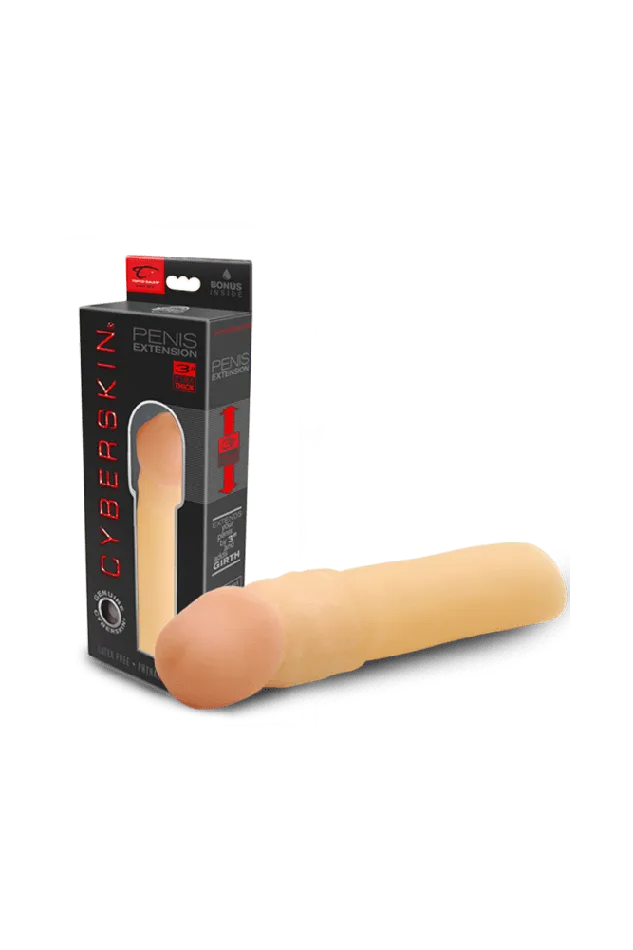 Male Sex Toys Topco Topco Cyberskin 3 Inch Penis Extension Light