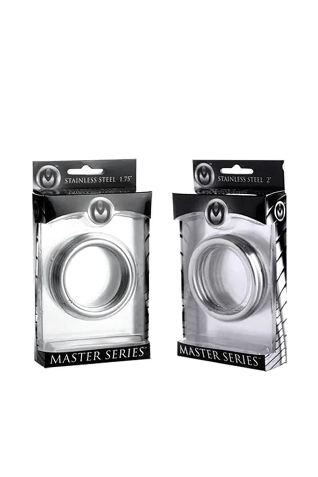 Male Sex Toys XR Brands XR Brands Master Series Echo Stainless Steel Triple Cock Ring Silver