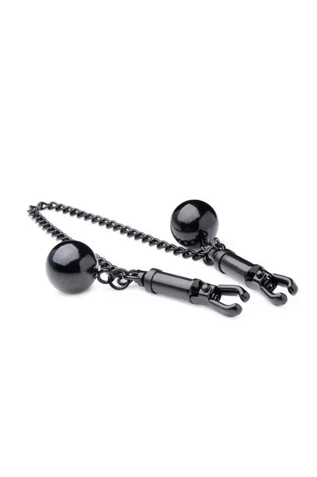 Male Sex Toys XR Brands XR Brands Mistress by Isabella Sinclaire Nipple Clamps w Ball Weights Chain