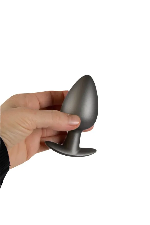 Ouch by Shots Toys Smooth Silicone Anal Plug Large Gunmetal Shots Toys Male Sex Toys