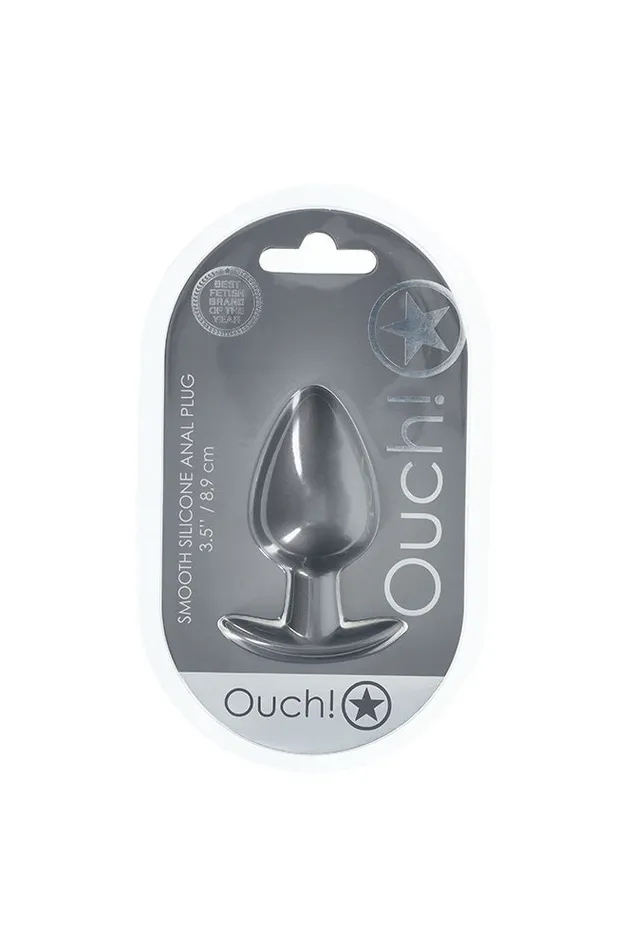 Ouch by Shots Toys Smooth Silicone Anal Plug Large Gunmetal Shots Toys Male Sex Toys