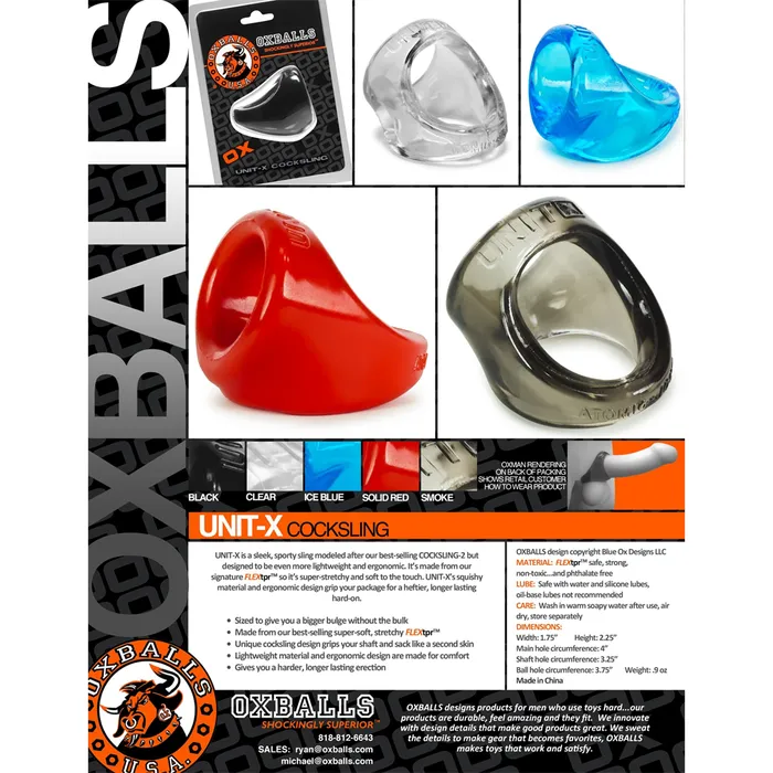 OXBALLS Dildos Oxballs Unit X Cock Sling Clear