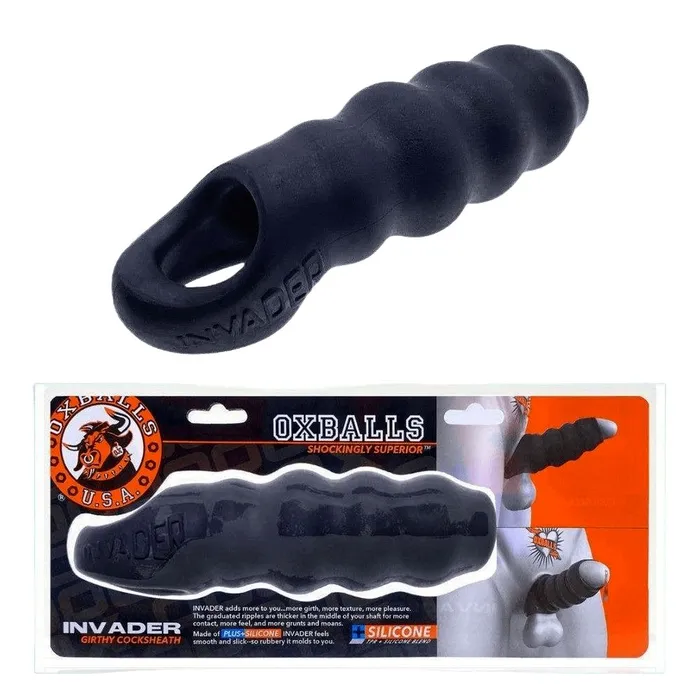 Oxballs Invader Black Ice Cocksheath Penis Extender Oxballs Anal