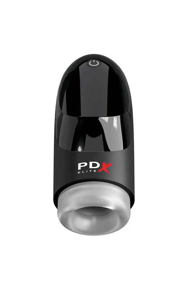 PDX PDX PDX Elite Hydrogasm Vibrating Rotating Masturbator BlackClear Male Sex Toys