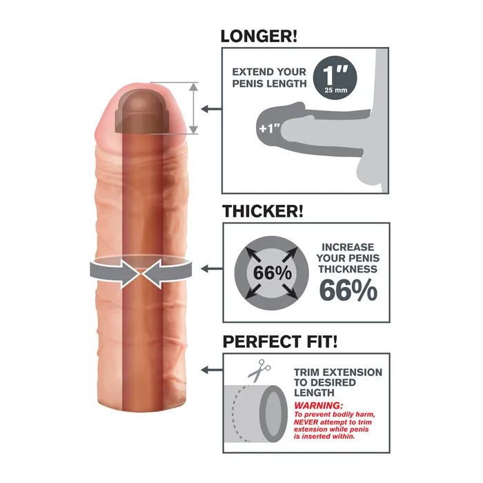 Pipedream Anal Pipedream Fantasy XTensions Mega 1 Inch Extension Light