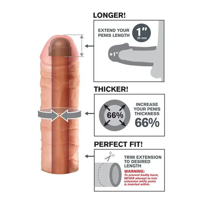 Pipedream Anal Pipedream Fantasy XTensions Mega 1 Inch Extension Light