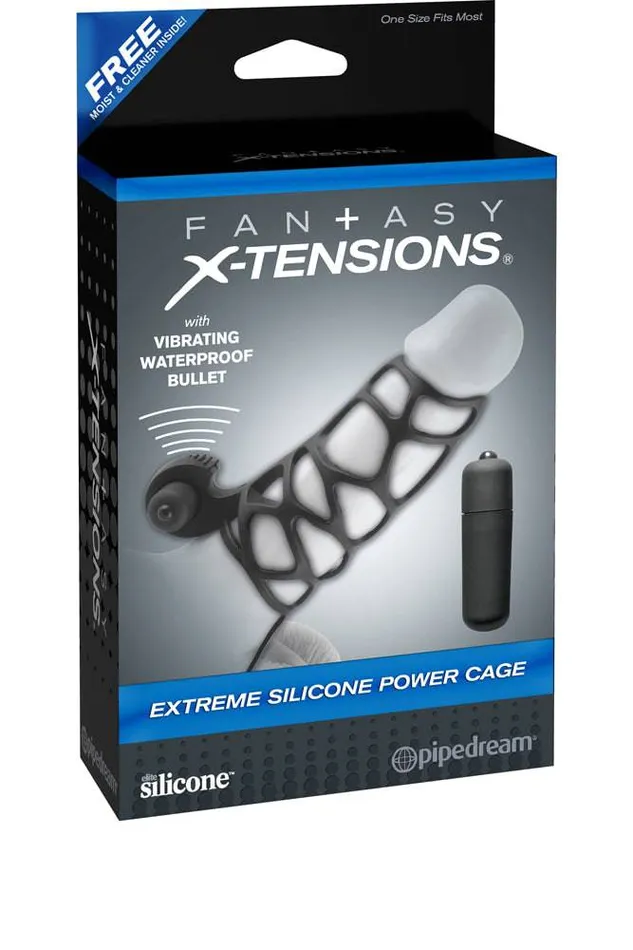 Pipedream Fantasy Xtensions Extreme Silicone Power Cage Vibrating Cock Cage Pipedream Male Sex Toys