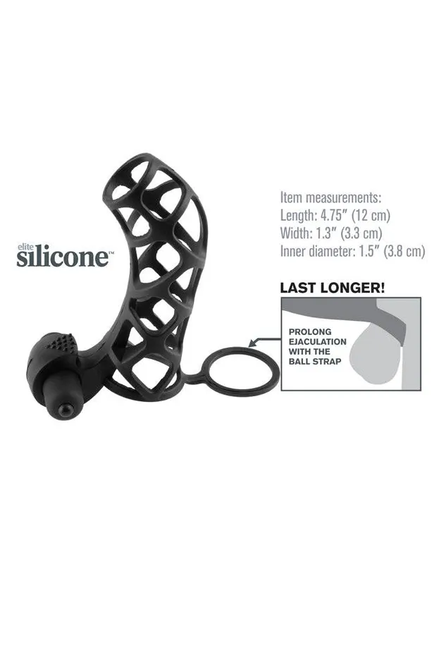 Pipedream Fantasy Xtensions Extreme Silicone Power Cage Vibrating Cock Cage Pipedream Male Sex Toys