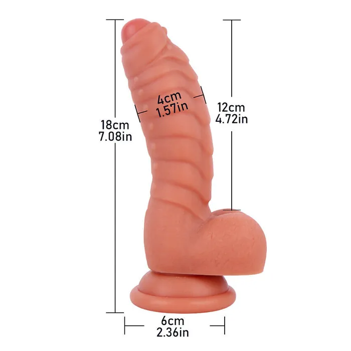 Realistic Flesh Ribbed Dragon Dildo 7 Inch Adultskart Dildos