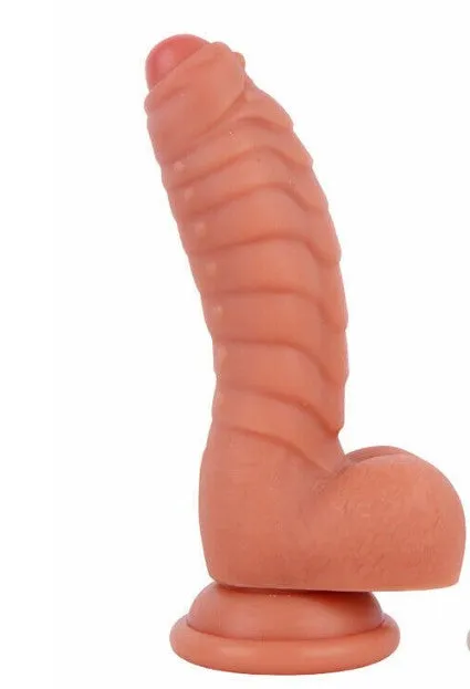 Realistic Flesh Ribbed Dragon Dildo 7 Inch Adultskart Dildos