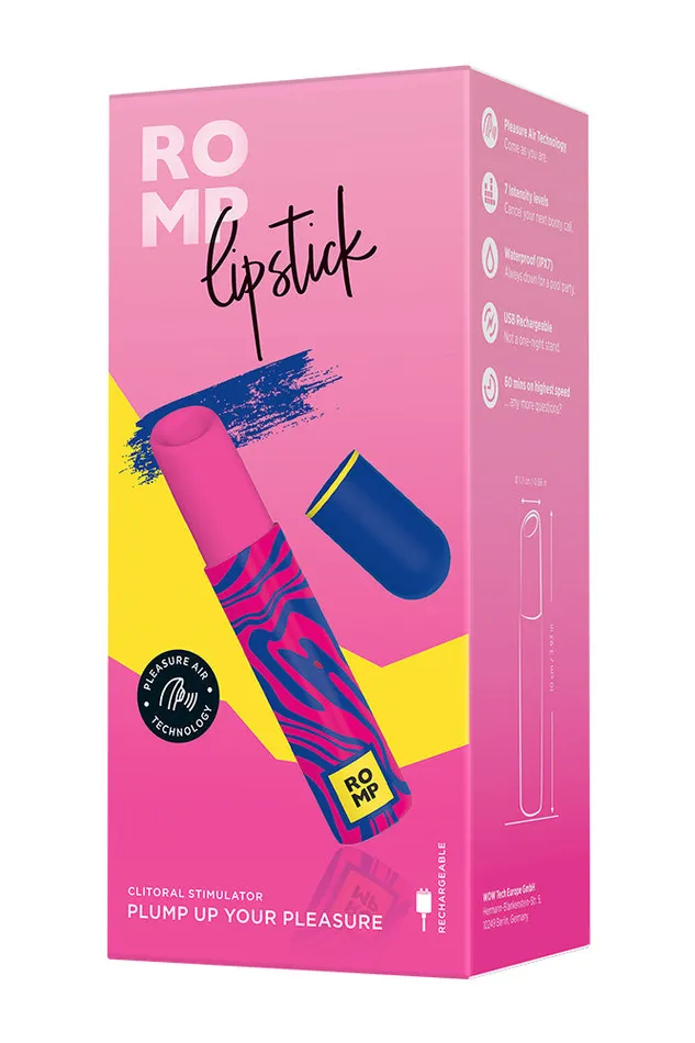 Romp Lipstick Air Pulse Clitoral Stimulator Pink Romp Vibrators