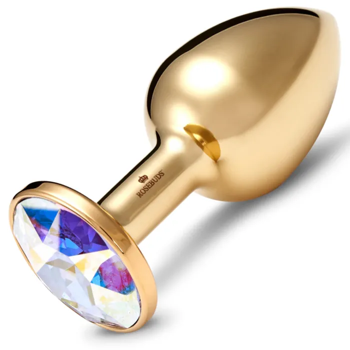 Rosebuds Anal Rosebuds Stainless Steel Gold Butt Plug Medium Aurora Borealis Rosebuds Anal Rosebuds Stainless Steel Gold Butt Plug Medium Aurora Borealis