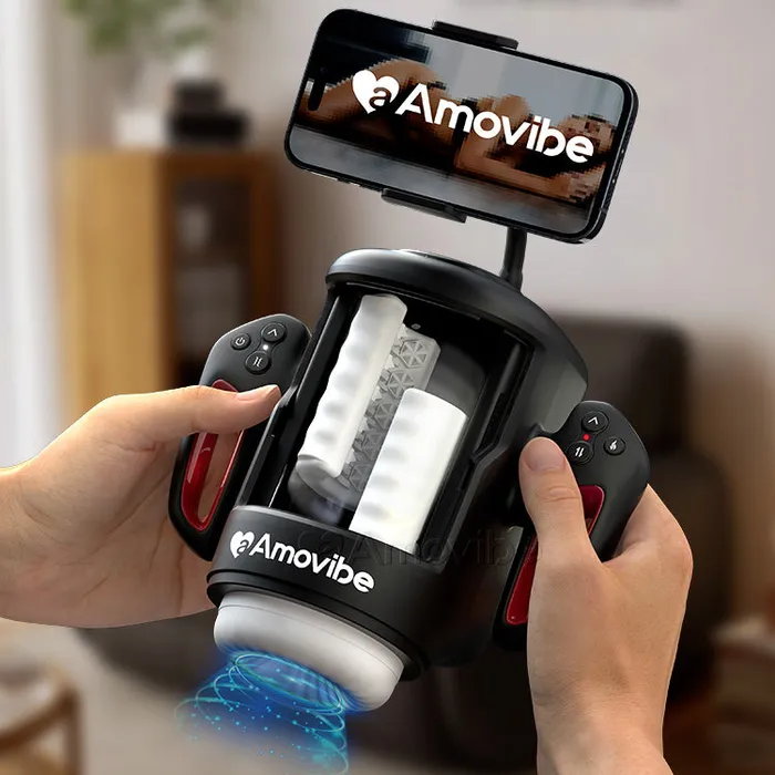 Rubbing Masturbator with Vibration Warming Function Phone Mount Amovibe EU Male Sex Toys Rubbing Masturbator with Vibration Warming Function Phone Mount Amovibe EU Male Sex Toys
