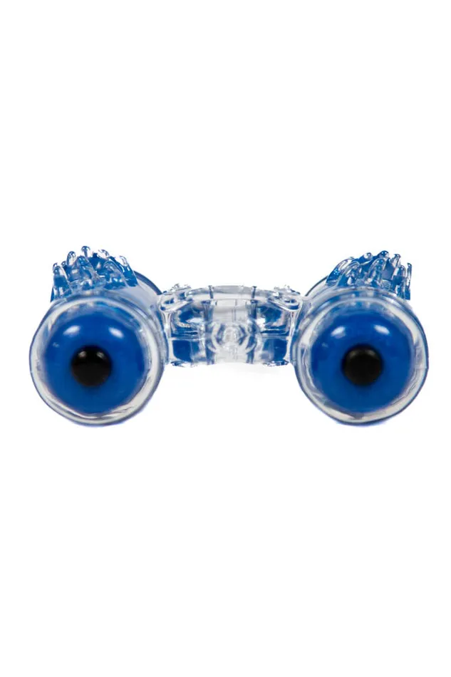 Screaming O Couples Screaming O Double Wammy 4B Dual Vibrating Cock Ring Blueberry