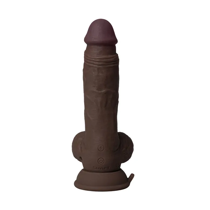 SHAFT Dildos Shaft Vibrating Model A Liquid Silicone Dildo With Balls 75 Inch Mahogany