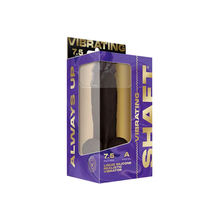 SHAFT Dildos Shaft Vibrating Model A Liquid Silicone Dildo With Balls 75 Inch Mahogany