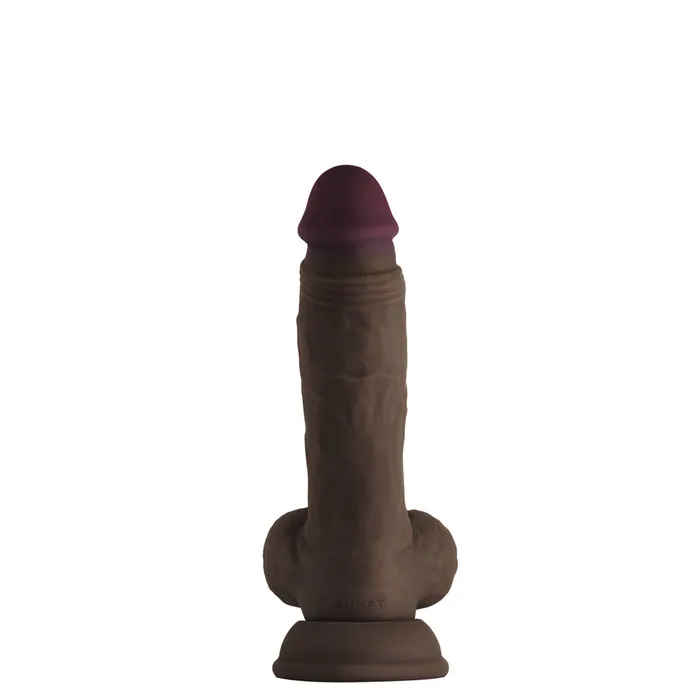 SHAFT Dildos Shaft Vibrating Model A Liquid Silicone Dildo With Balls 75 Inch Mahogany